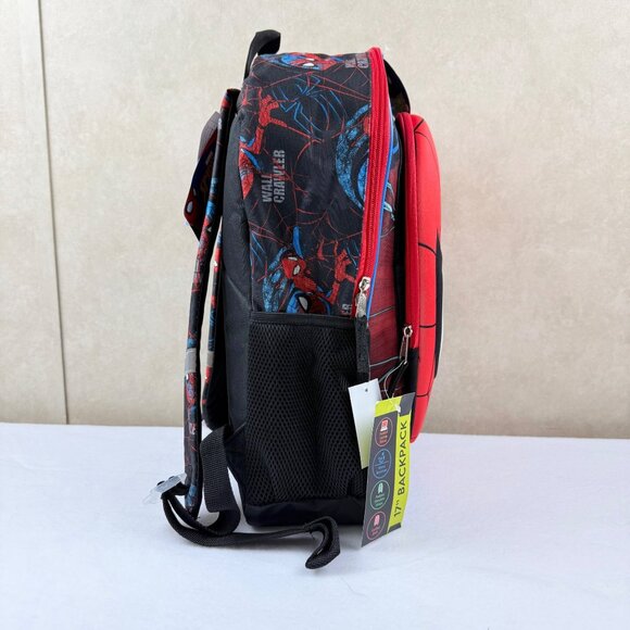 Spider-Man Kids Water Resistant 17'' Backpack With Flashing Lights/Padded Laptop - Picture 7 of 7